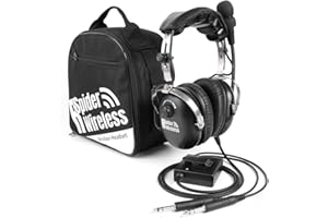 R SPIDER WIRELESS ANR Luftfahrt-Headset mit aktiver Rauschunterdrückung, MP3-Musikeingang, Mono-/Stereo-Schalter, GA Dual-Stecker, inkl. Headset-Tasche
