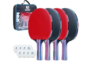 POLONDE Professional Table Tennis Bat with ITTF Approved Rubber, Superior Spin and Control, High Performance Ping Pong Racket with Case