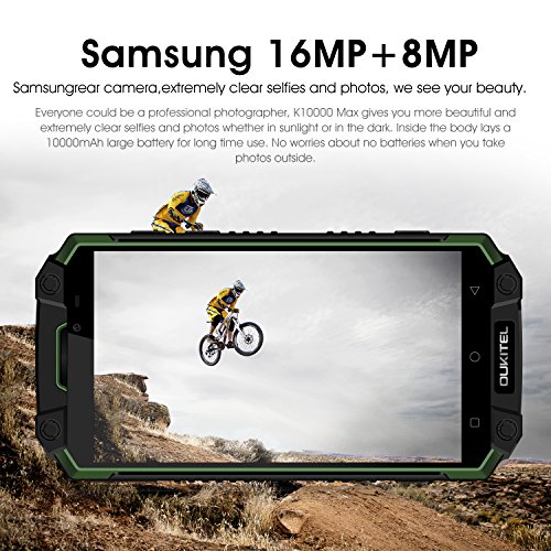 Outdoor Handy, Oukitel K10000 Max 5.5 Zoll 10000mAh Akku IP68 Wasserdichte Stoßfest Staubdicht Robuste 4G Smartphone Android 7.0 16MP+8MP Dual Kameras FHD 3GB RAM 32GB ROM Fingerabdruck-Grün reviews Outdoor Handy, Oukitel K10000 Max 5.5 Zoll 10000mAh Akku IP68 Wasserdichte Stoßfest Staubdicht Robuste 4G Smartphone Android 7.0 16MP+8MP Dual Kameras FHD 3GB RAM 32GB ROM Fingerabdruck-Grün