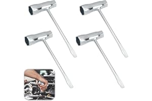 RAIRSKY 4 Stück Zündkerzenschlüssel Satz, T-Schraubenschlüssel 13 mm/ 19 mm, Multifunktional Kerzenschlüssel, Zündkerzenschlüssel Rasenmäher, Kombischlüssel, Motorsäge Schlüssel, Kettensägen Schlüssel
