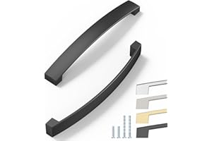 ELEBUILD 6er Pack Griffe, 160mm, Schwarz, Schrankgriffe, Elegante Griffe für die Küche