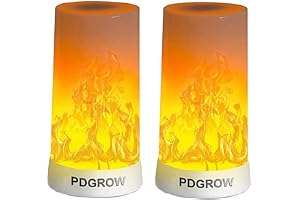PDGROW LED-flamlampa i set om 2, uppladdningsbar nattlampa med flamma, skrivbords-/bordslampa, vattentät, med magnetisk bas o