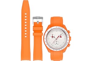 Niziruoup Bracelets pour Montre Omega x Swatch MoonSwatch,Courbe Sans Soudure,Bracelet de Rechange Silicone Caoutchouc 20mm 22mm Bracelets de Remplacement pour Homme Femme