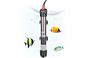LUNEKUCK Aquarium Heizung 25W Aquarienheizer für 10-30 L Aquarien Heizer Aquarium Heizstab mit Temperatureinstellknopf 20-34°C Verdicktes Quarzglas + Saugnäpfen