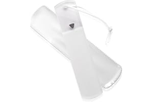 Bona Fide Beauty Lima de pie de cristal checo con funda protectora, raspa de doble cara de grano alto, raspador de pies con cordón en color transparente