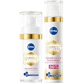 NIVEA Luminous630 Illuminating Sun Protected Day Face Cream 40ml and Anti-Blemish Skin Serum 50ml, SPF50