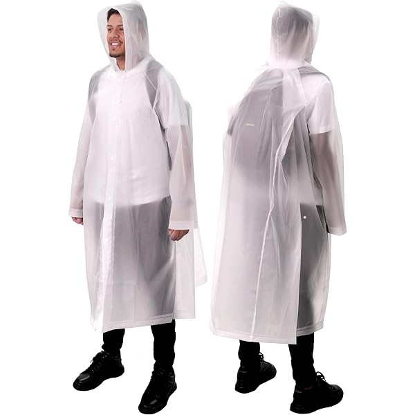 2 Pièces Poncho De Pluie Imperméable EVA - Léger Avec Capuche - Pour Randonnée, Camping, Voyage