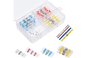 MANICAF Lötverbinder Set, 50 Stück Kabelverbinder, Wasserdicht Schrumpfverbinder, 4 Verschiedene Größen Schrumpfschlauch Set, Stoßverbinder Quetschverbinder für Elektrokabelverbindungen