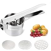vintak Potato Ricer Masher Heavy Duty Stainless Steel Food Presser for Potatoes Purple Potato Pumpkin Lemon Fruit Juice with