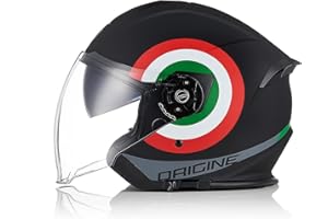 ORIGINE Casco Jet Moto 3/4 Aperto con Doppia Visiera Adatto per Scooter Omologato ECE