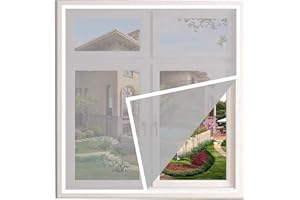 BAIYUN 50x70cm Fliegengitter für Fenster Mückennetz (zuschneidbar), Insektenschutz mit starken selbstklebenden Klettband