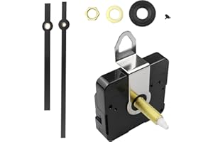 JustYit 31mm Langer Schaft Quartz Uhrwerk Uhrwerk für Wanduhr Uhrwerk mit Zeiger, Uhrwerke zum Basteln für Clock Ersatzteile Ersatz, Quarzuhr Uhrwerk Teile Reparatur-Kit (Schwarz)