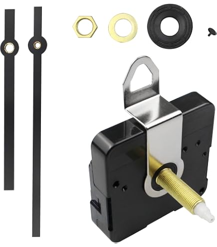 PATIKIL Kit Ricambio Lancette Dell'Orologio, 8 Set Lancette Ricambio Meccanismo Dell'Orologio in Alluminio, Parti Ricambio Orologio da Parete, Riparazione Fai da Te, Nero, A01