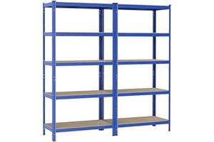 Yaheetech 2 x étagère Charge Lourde 180 x 90 x 40 cm Meuble de Rangement Résistant Clipsable Capacité de 875 kg en Acier MDF E1