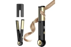 Lisseur Cheveux, Fers à lisser, Atopskins Lisseur Sans Fil, Mini Lisseur de Voyage - 2 en 1, Ionic, 3 Températures, Arrêt Auto 60 mins, Écran LCD