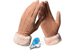 LassZone Womens Winter Warm Touch Screen Gloves Fleece Lined Windproof Soft Suede Mittens for Dressing Driving Running Skiing Cycling Camping etc