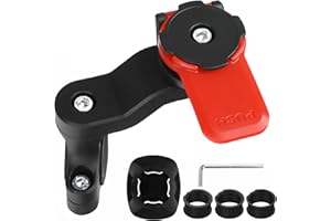 PTUI Supporto Telefono Moto, Porta Cellulare Bici Universale Supporto per Bicicletta E Moto, Supporto Telefono per MTB, Staccabile & Universale Ruotabile A 360° (Rosso)