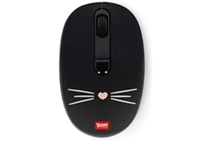 Legami - Mouse Wireless con Ricevitore USB Ultra Compatto, Tema Kitty, 3 Opzioni di Velocità, Materiale ABS, Connessione Wireless fino a 10 m