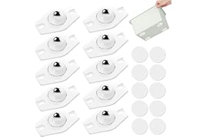 DYMHQ Rolki kulkowe, samoprzylepne, do mebli, bagażnika, 20 sztuk, białe, nylonowe, obracane o 360°, bezgłośne, z tworzywa sztucznego, samoprzylepne pudełko do przechowywania