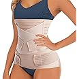 Funcy 3 in 1 Postpartum Belly Band Post C Section Support Recovery Wrap Fajas Postparto Abdominal Binder Girdles for After Giving Birth (Plus Size, Z-Beige)