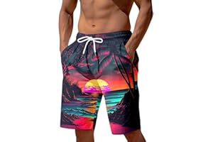 BIKETAFUWY Short de Plage Homme Maillot de Bain Shorty Séchage Rapide Maillot Surf Boardshort Homme Long Shorts de Sport Homme 243