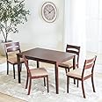 Danube Home Bahamas 5 Pieces Rectangular Dining Set Modern Design 4 Seater Comfortable Chairs And 1 Adjustable Table For Kitchen Dining Room Espresso 120x75x74cm