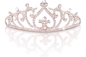 VINEEN Couronne de mariage pour mariée - Diadème de princesse en strass pour femme - Couronne de reine - Couronne de mariage faite à la main - Accessoires de cheveux - Couronne Diadème-C10
