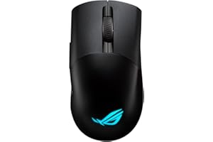 Asus ROG Keris bezprzewodowa mysz do gier AimPoint, łączność tri-mode (2,4 GHz RF, Bluetooth, przewodowa), czujnik 36000 DPI, 5 programowalnych przycisków, ROG SpeedNova, wymienne przełączniki, kabel