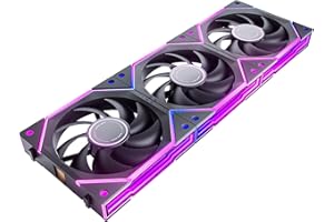 AsiaHorse NyotaUltra ARGB Lot de 3 ventilateurs de boîtier pour PC, 120 mm, RVB, Daisy Chain RVB, 58,5 CFM/2000 tr/min, 2,05 MMH2O, 4 broches PWN et 5 V 3 broches ARGB pour Asus Aura GIGABYTE MSI