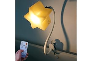 Ergojojo LED Clip On Star Light, a Unique Baby lamp - Ideal Breastfeeding Night Light for Next to me Crib, Bedside Lamps, Bedroom Accessories, Reading Light & Desk lamp