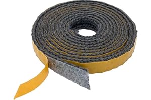 FUNNYTEK Nastro sigillante autoadesivo, anti-collisione, grigio, in fibra di vetro, resistente al calore fino a 600 °C, per stufa, canna fumaria, porta del camino, estensione del camino (2 mm × 15 mm × 2 m)