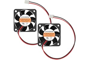 ANVISION 2-Pack Ventola di Raffreddamento Senza Spazzole DC 5 V, 40 mm x 10 mm, doppio cuscinetto a sfera, 2 Pin
