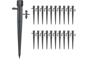 UCLEVER 30Pcs Drip Irrigation Drippers with Coupling Fitting for 4mm / 7mm Tube, 8 Holes Adjustable Drip Emitters Micro Flow Irrigation 360 Degree Watering System for 1/4inch tubing