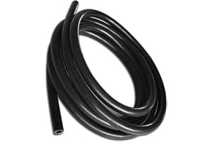 CLKE Durite Silicone Turbo - Dépression 3mm, Diamètre Extérieur 6mm (Longueur Totale 5M, Noir)