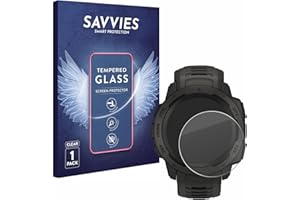 savvies Protector Cristal Templado para Garmin Instinct Solar Protector Pantalla Vidrio, Protección 9H, Pelicula Anti-Huellas