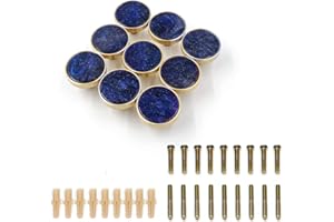 EVERGD 27mm Pure Copper Handle Shell Brass Gold Wardrobe Kitchen Cabinet Door Knobs Drawer Cupboard Hardware Pull Handle Clothes Coat Hook Modern Simple (9, Dream Star Glitter Blue)