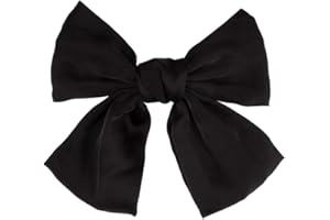 Colours & Beauty - Mollette Per Capelli Donna Con Fiocco In Raso Color Nero | Fermagli Capelli Donna Colorati | Fiocchi Per Capelli Con Chiusura Clip A Fermaglio | Ferma Capelli Per Donna E Ragazza