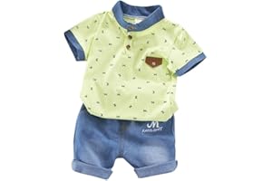 Shiningup Sommer Kleidung Set Mode Coole Kurze Tops und Kurze Hosen für 6 Monate bis 4 Jahre alt Junge.