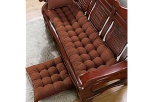 GGOTY 8 cm dickes Bankkissen, 2/3-Sitzer, für drinnen und draußen, 80/100/120 cm, Gartenbankkissen, Sitzkissen für Zuhause, Chaisel, Schaukel, Terrasse (120 x 40 cm, braun)