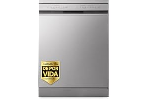 LG DF243FVS - Lavavajillas con Función Quadwash, TrueSteam, Lavado a Vapor, Sistema EasyRack, Bandeja para Cubiertos, Sistema Autodiagnóstico, Display LED Táctil, 14 L, Eficiencia D, Inox Antihuellas