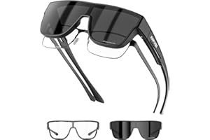 KAPVOE Sonnenbrille UV400 Schutz Überziehbrille für Brillenträger übergroße Quadratische Sonnenbrille für Damen und Herren TR90 Rahmen Golfen Fahren Angeln Fahrradbrille K216