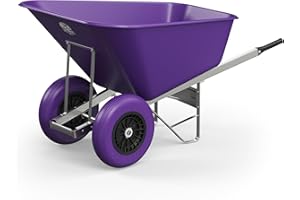 Agri Barrow Wheel Barrow 200 Litre Plastic Wheelbarrow with Puncture Proof Twin Slim Tyres, Purple – Ideal for Equestrians, Farmers, Gardeners, Stable Yards, and Heavy-Duty Use