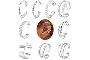 ORAZIO Ear Cuff Orecchini Donna Orecchini Senza Buco Donna Earcuff Oro Argento Orecchini Clip Cartilagine Ear Polsini Orecchini Finti Donna Regolabile Orecchini Gioielli