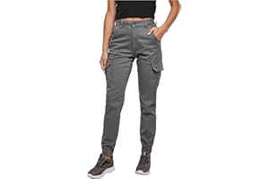 Urban Classics Ladies High Waist Cargo Pants Mujer Pantalones Cargo Negro Ancho