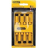 Stanley Tools 6 Piece Precision Screwdriver Set, Black/Yellow