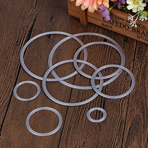 Amazingdeal365 8 PCS Ring Metall Form Schablonen Schneiden DIY Dekor Sammelalbum Karten Buchzeichen Lesezeichen als Geschenk für Freunde Geburtstag Kinder,Kindergarten Hobby Schule Handarbeit Unterricht usw. Ein tolles Geschenk! - 2