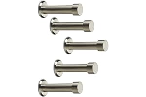5 x Garderobenhaken TUULA echt Edelstahl massiv Ø 10/15 mm Länge 70 mm Gesamtlänge 73 mm mit Platte Haken Kleiderhaken Handtuchhalter von SO-TECH®
