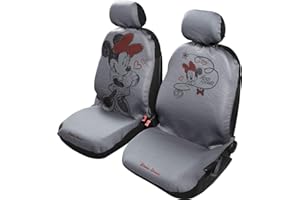 TATAWAY IN VIAGGIO SI CRESCE Tataway Paar Vordersitzbezüge Minnie Mouse Mickey Mouse Kopfstütze grau rot universal kompatibler Airbag für alle Autos