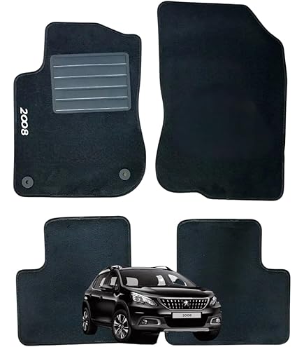 Tappetini compatibili con Peugeot RCZ 2010-2015 - Anteriore, ricamo bandiera kit tappetini auto personalizzati, set tappeti in moquette, tappeto auto