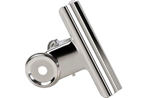 GUOKOFF 63mm Bulldog Clip Raccoglitore, 12 Pezzi Metal Bulldog Clip, Bulldog Binder Clip Bulldog Clip Grandi, Silver Metallo Clip di Bulldog per Ufficio Scuola